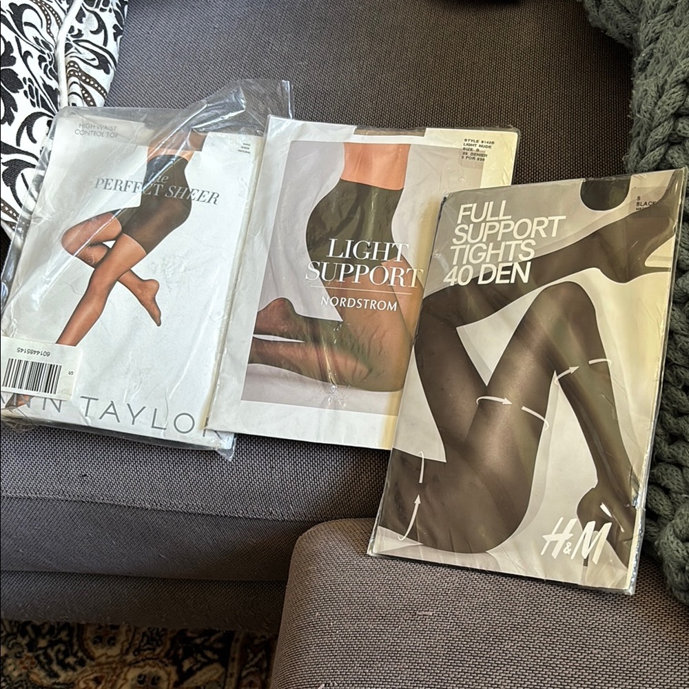 3 Pairs of Sheer Tights, NWT, Small - Ann Taylor, Nordstrom and H&M